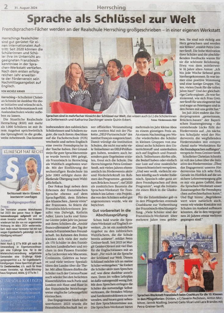 Sprachenwerkstatt Realschule Herrsching 2024